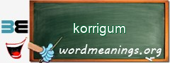WordMeaning blackboard for korrigum